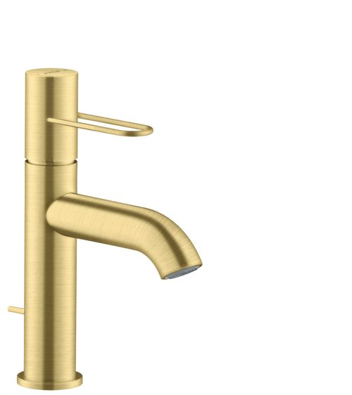 AXOR-HG-AXOR-Uno-Einhebel-Waschtischmischer-100-mit-Buegelgriff-und-Zugstangen-Ablaufgarnitur-Brushed-Brass-38023950 gallery number 1